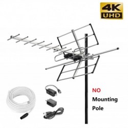 McDuory Digital Amplified Outdoor HDTV Antenna - 120 Miles Range - Built-in Amplifier - Performance in UHF/VHF - 40 feet RG6 Coax Cable - Tools Free Installation