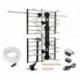 McDuory Digital HDTV Outdoor Amplified Antenna - 150 Miles Range - Mounting Pole & 40FT RG6 Coaxial Cable Included - Optimized Performance in UHF & VHF - Tools Free Installation